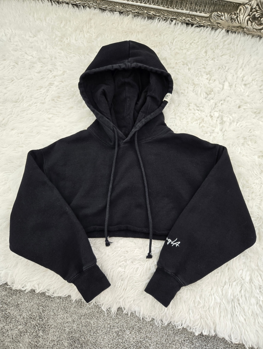 YoungLA Black Crop Hoodie. Size xsmall.